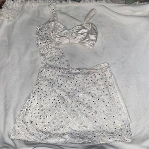 Satin & Lace Rhinestoned Costume